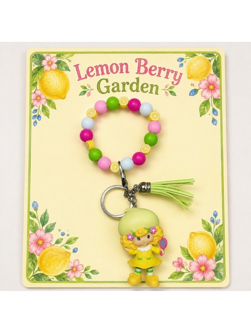 Strawberry Shortcake Lemon Meringue Purse Charm Keychain Bracelet Accessory